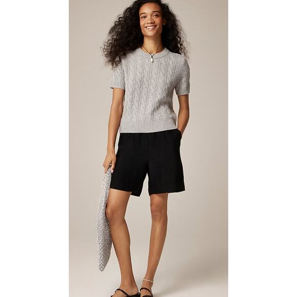 J Crew Cashmere Cable Knit T Shirt XXL 2X Gray NWT Sweater Top CE487 J.Crew - Picture 1 of 4